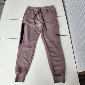 Thletex Taupe Beige Jogger Sweat Pants Men's Pull On Drawstring Poly Thick M